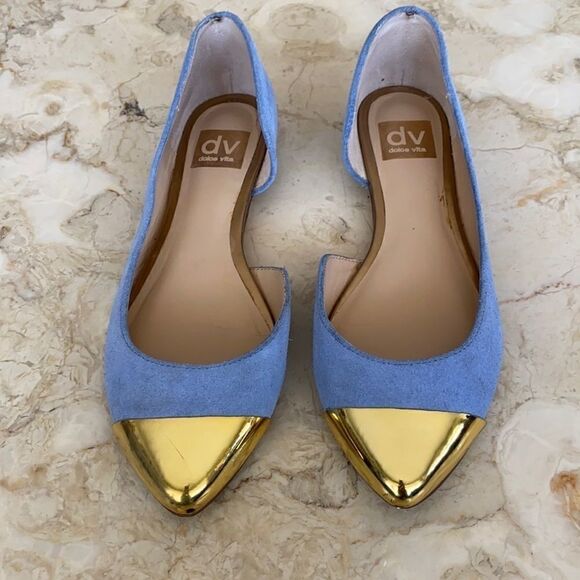 Dolce Vita Gold Tone Metal Flats - Picture 2 of 10